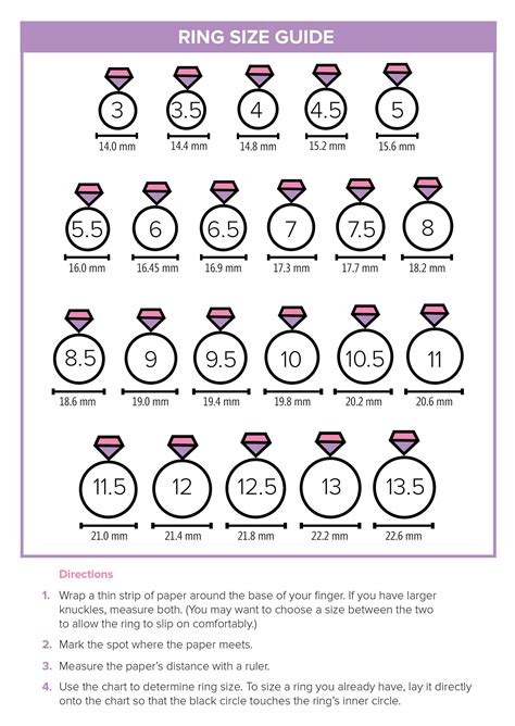 women's ring size chart